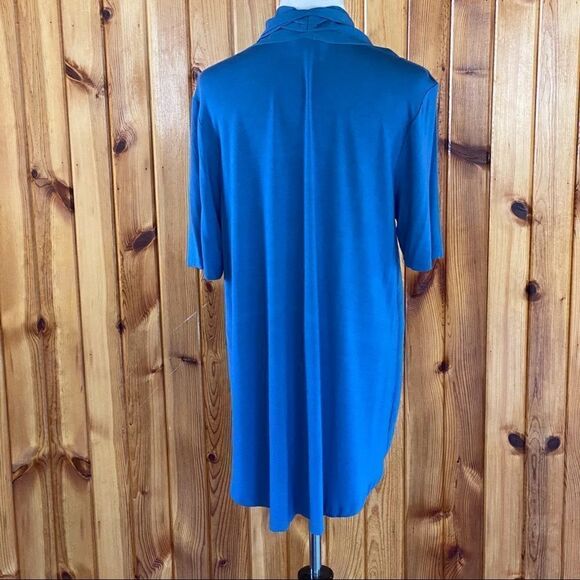 H by Halston Knit with Chiffon Drape Blouse - Picture 3 of 10